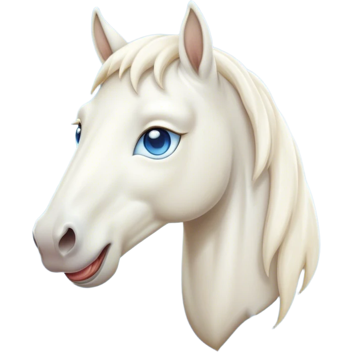 Cinematic Cute Yawning White Horse Portrait Emoji, Head tilted slightly with a dramatic, wide-open yawn, revealing a soft white fur with a subtle shimmer, floppy ears slightly drooping, round blue eyes barely open in drowsy contentment, Simplified yet irresistibly adorable features, highly detailed, glowing with a soft, cozy glow, high shine, relaxed yet expressive, stylized with a touch of whimsy, bright and endearing, soft glowing outline, capturing the essence of a sleepy yet affectionate horse, so drowsy it feels like it could stretch out of the screen and curl up for a nap! emoji