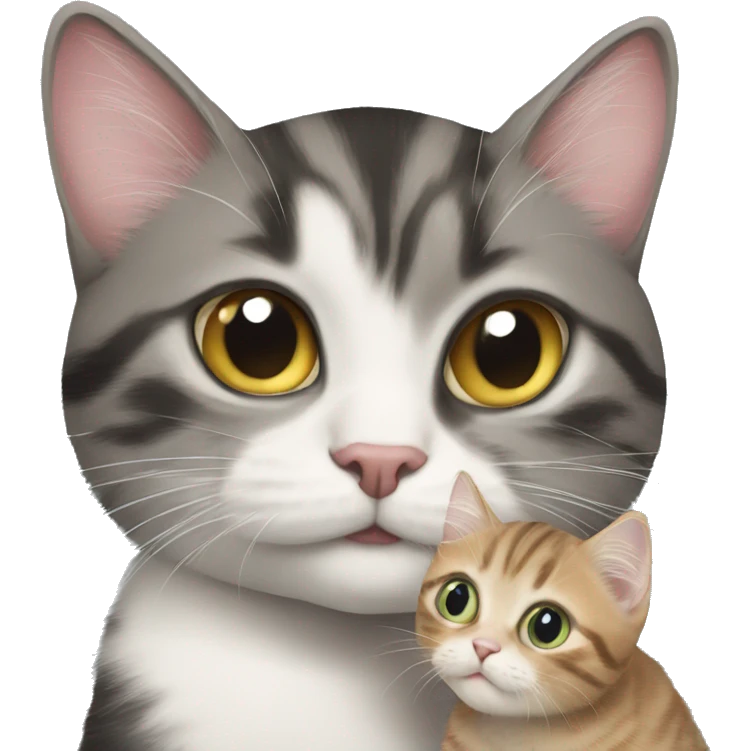 father cat and baby kitten emoji