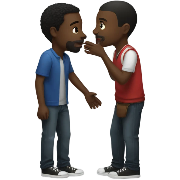black man kissing another black man emoji