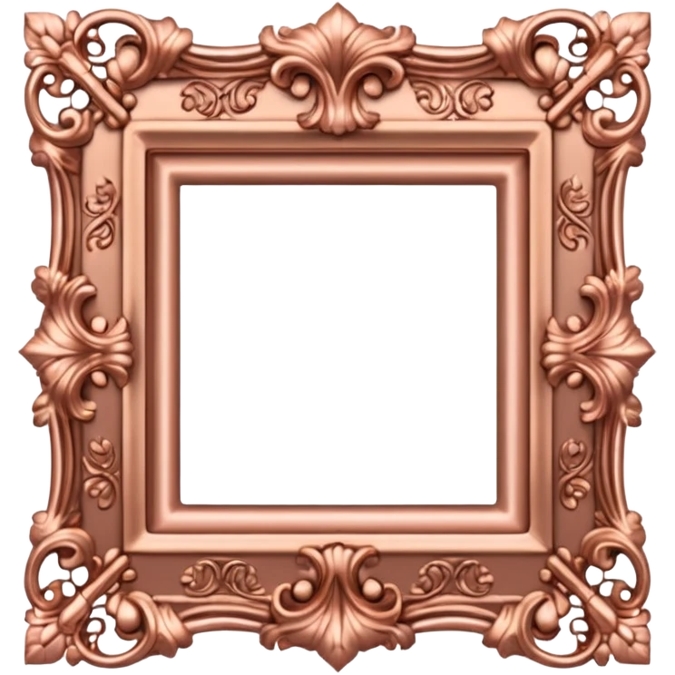 rose gold rococco square frame emoji