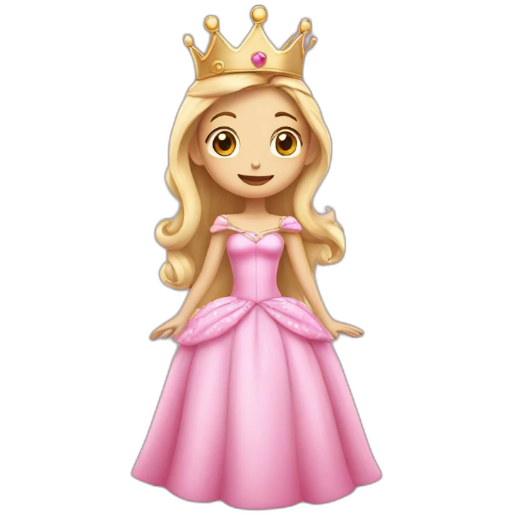 pink princess with crown and princess dress sending a kiss emoji