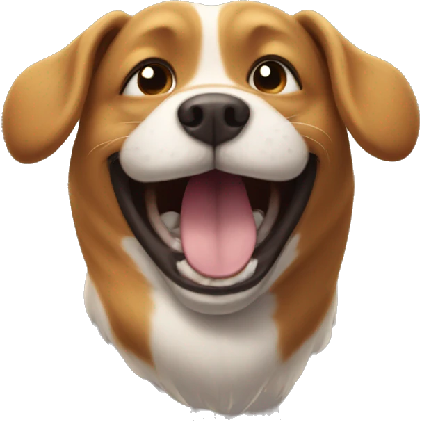 Dog smiling super hard emoji
