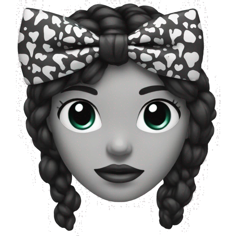Black with skull pattern bow emoji