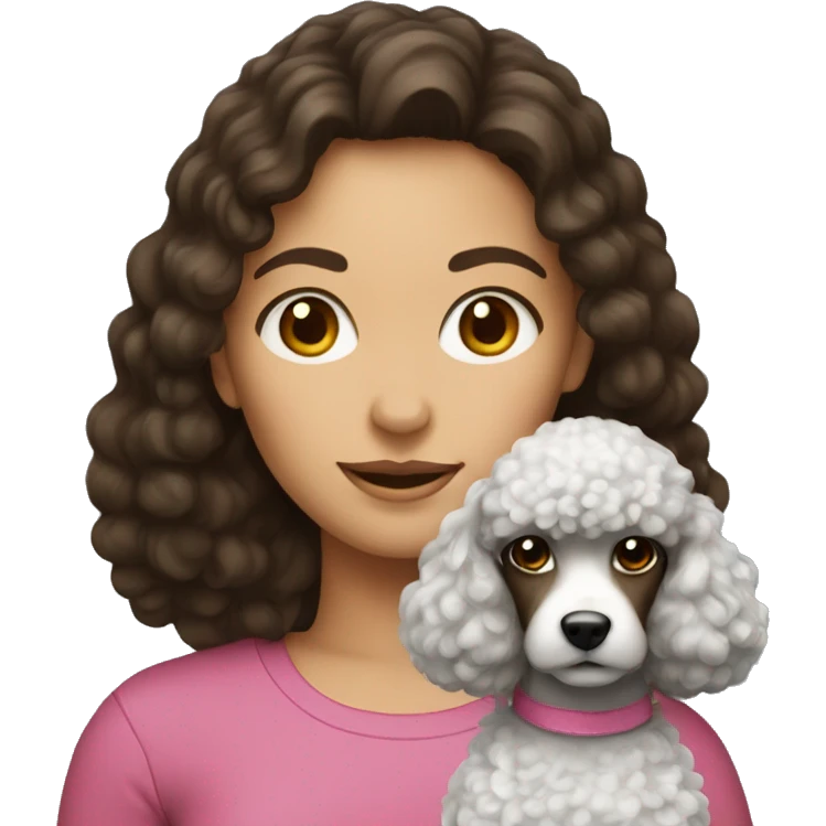 brunette girl with a poodle emoji