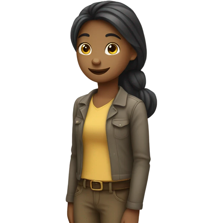 smiling girl with horse emoji