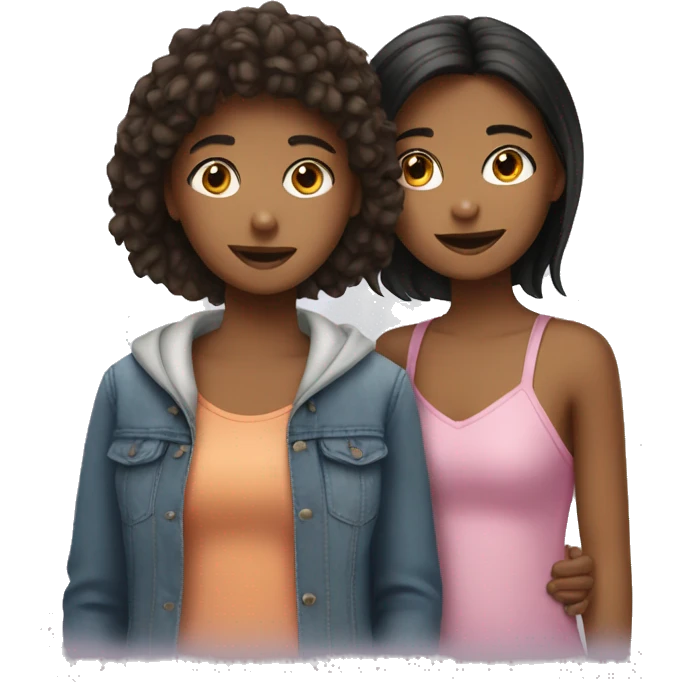 Girl with two best friend  emoji