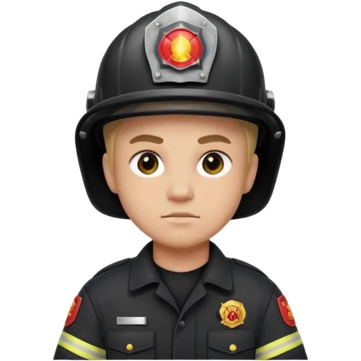 Firefighter with Black uniform emoji