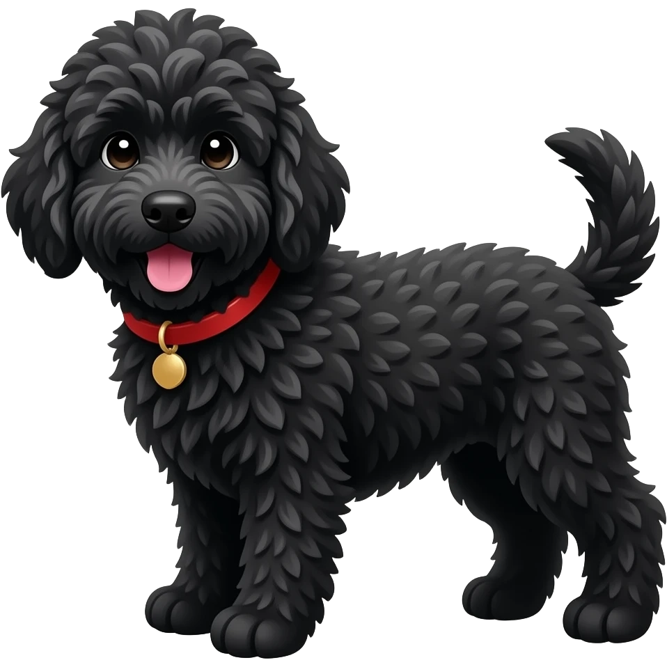 Black goldendoodle emoji