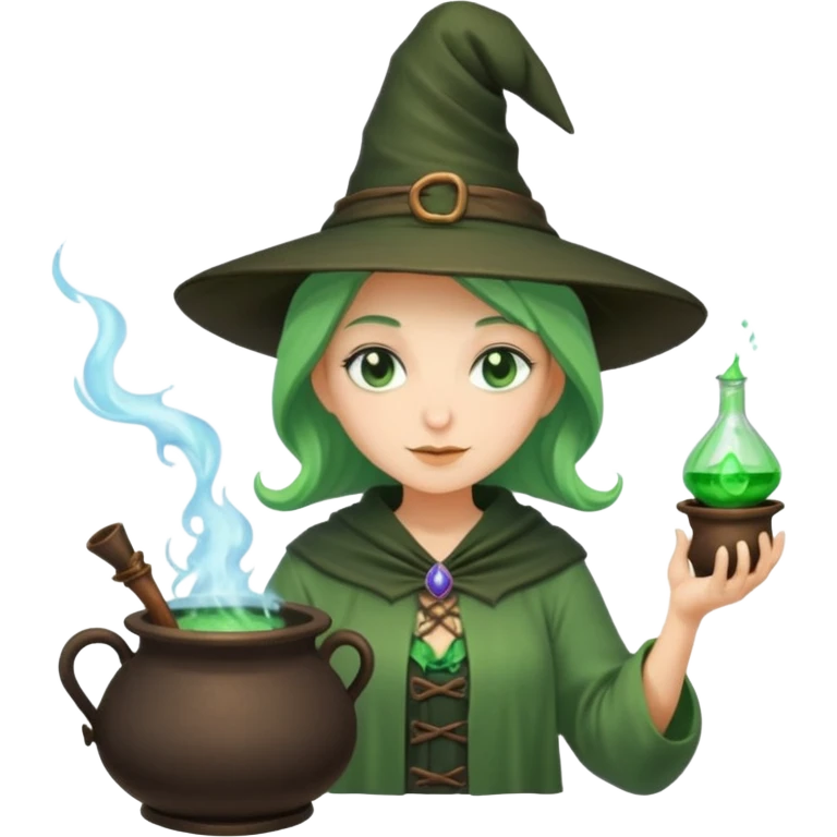 green witch cooking potion emoji