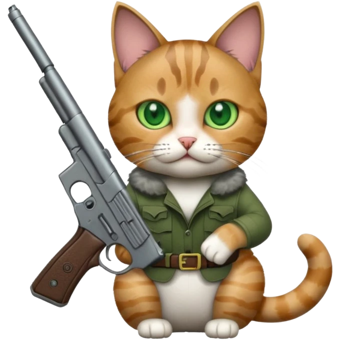 Cat holding a gun emoji