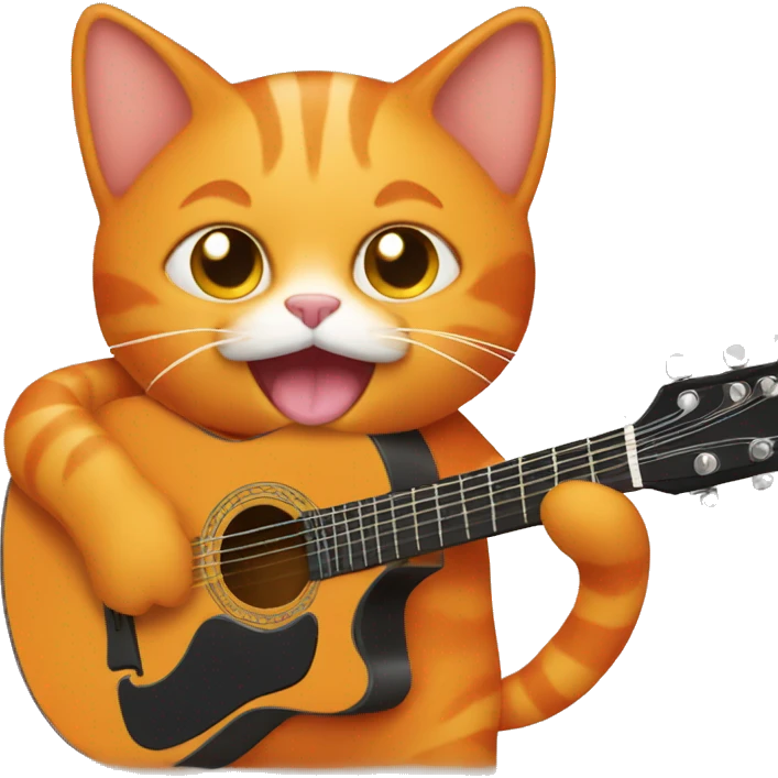 orange cat playing the guitar  emoji