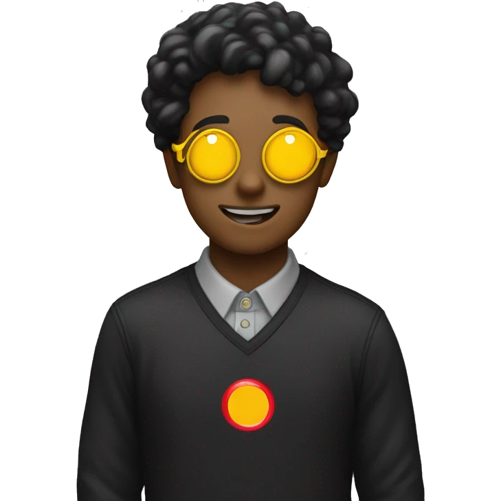 "A wavy black and red rectangle with a medium sized yellow circle in the middle" or "A black and red rectangle with a medium sized yellow circle in the middle"   emoji