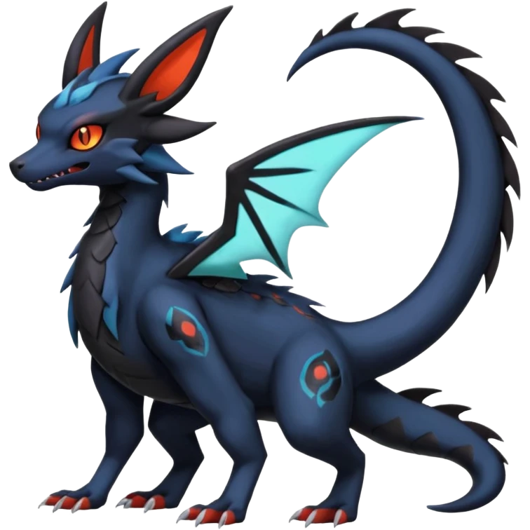 Spooky Nargacuga-Salandit-Umbreon-Noibat-Noivern-Silvally-Pokémon-Fakémon-fusion (full body) emoji