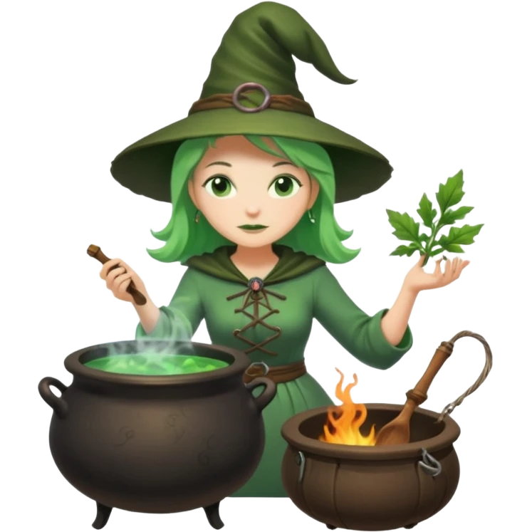 green witch cooking potion emoji