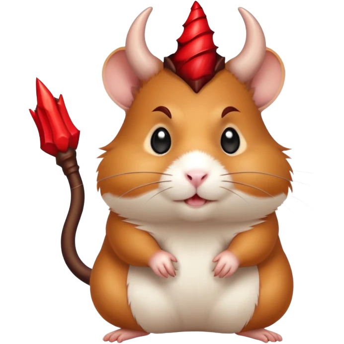 Hamster with devil horns and a tail emoji
