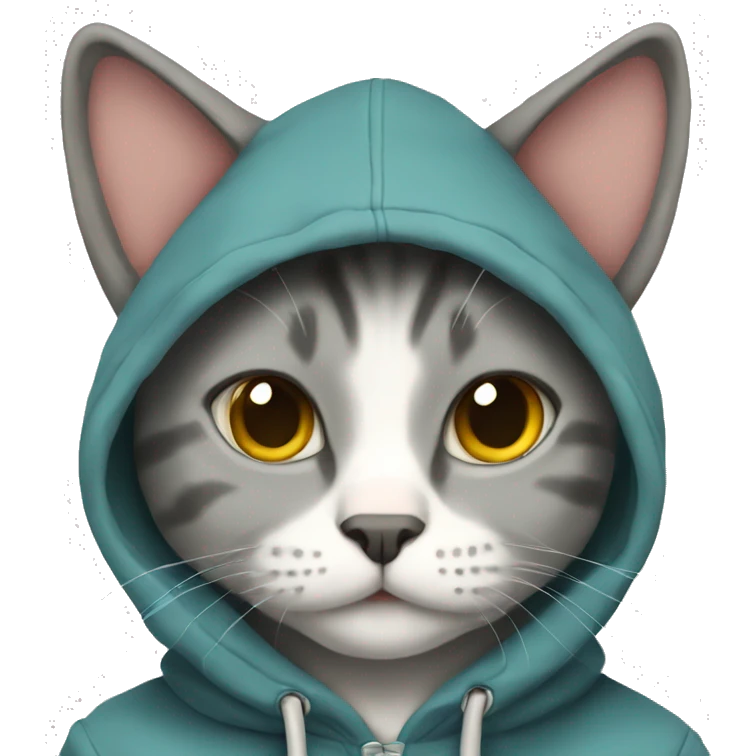 Cat with hoodie emoji