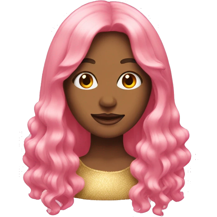 pink and gold long wig emoji