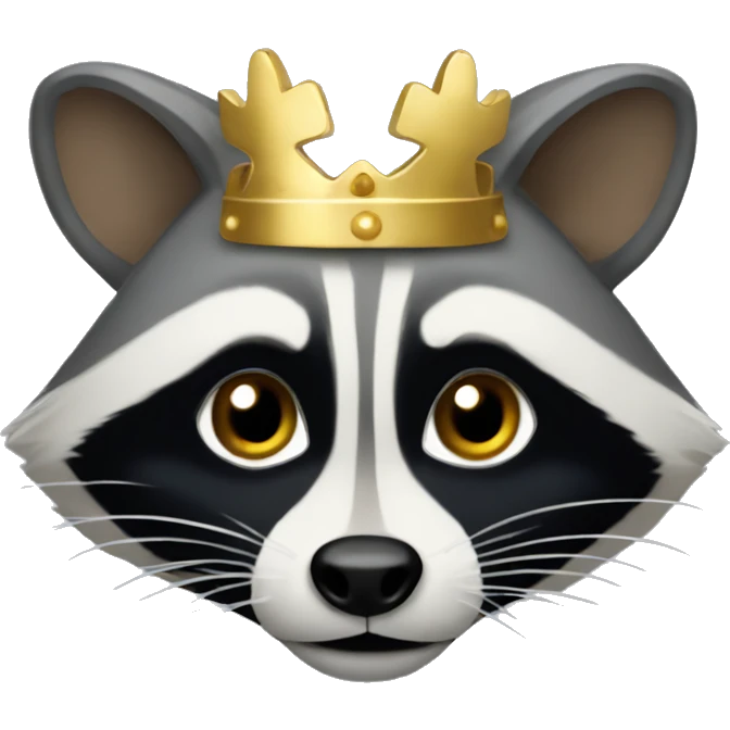 A raccoon with a little gold crown emoji