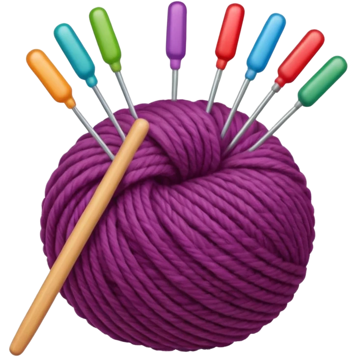ball of wool with knitting needles emoji