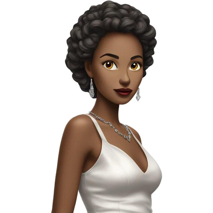 Hyper Realistic beautiful high fashion model striking a pose emoji