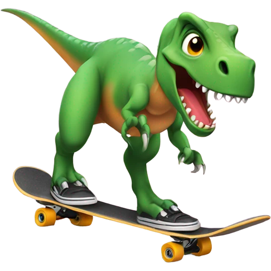 Dinosaur in skateboard  emoji