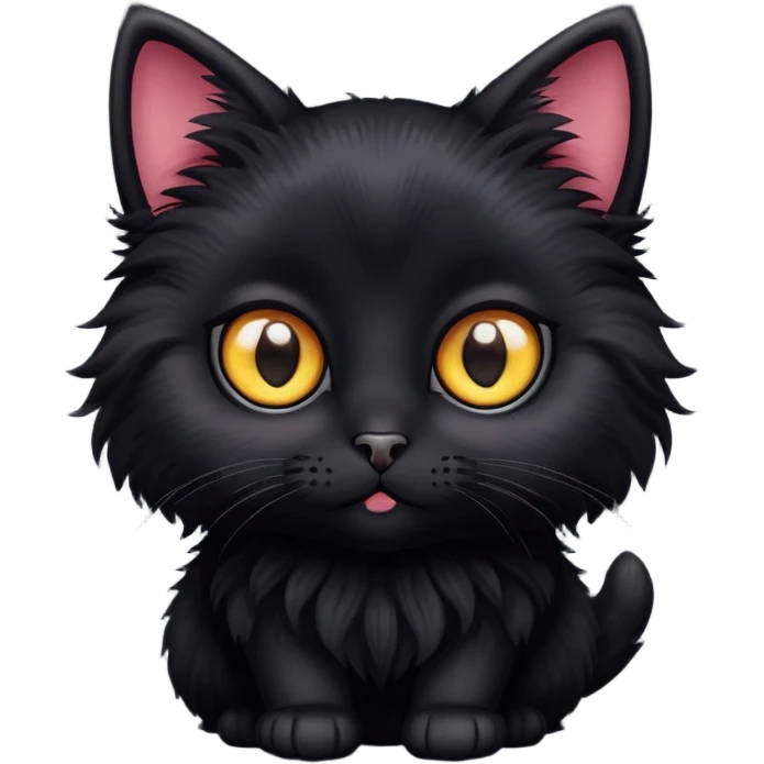 Black cat cute emoji