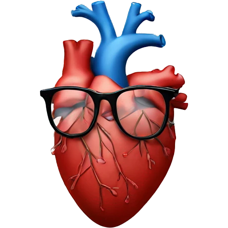 Human heart with glasses emoji