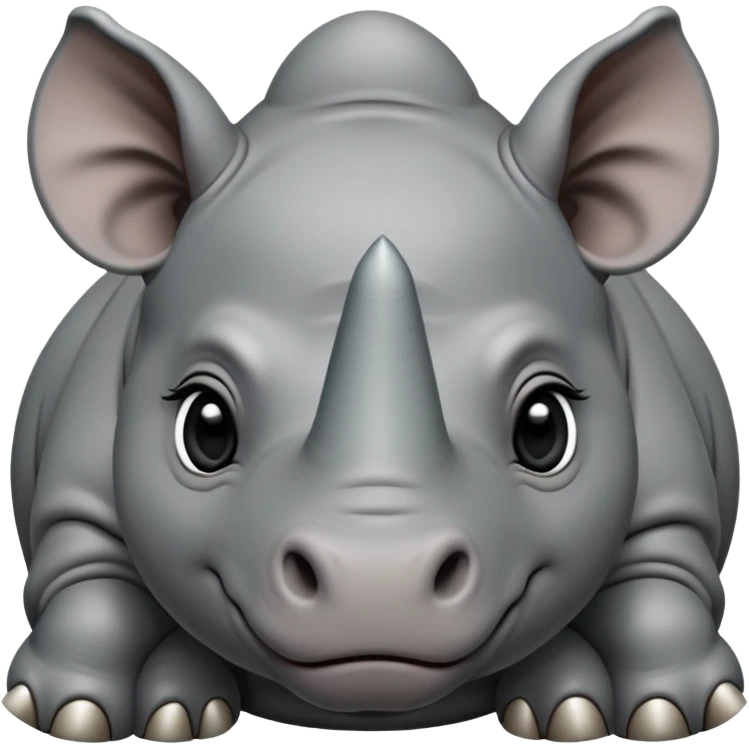cinematic-noble-baby rhinoceros-portrait-emoji,slate grey hide -poised-and-regal,-with-a-massive,-powerful-build-and-a-thick,-deep-set-soulful-piercing-eyes,-simplified-yet-sharp-and-sophisticated-features,-highly-detailed, large black eyes emoji