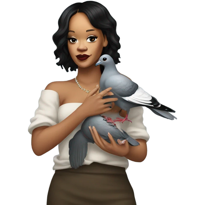 Rihanna with a pigeon  emoji