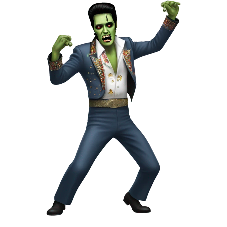 elvis zombie dancing emoji