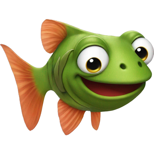 Kermit the frog as a fish emoji