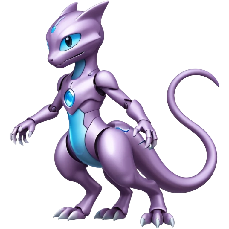 Mechanical Miraidon-Mewtwo-Fakémon-hybrid-creature (full body) with glowing eyes  emoji