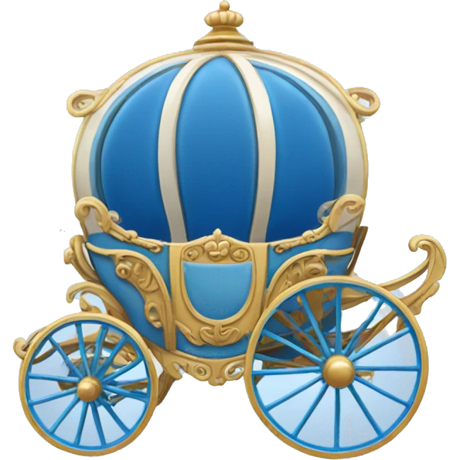 Cinderella round blue carriage emoji