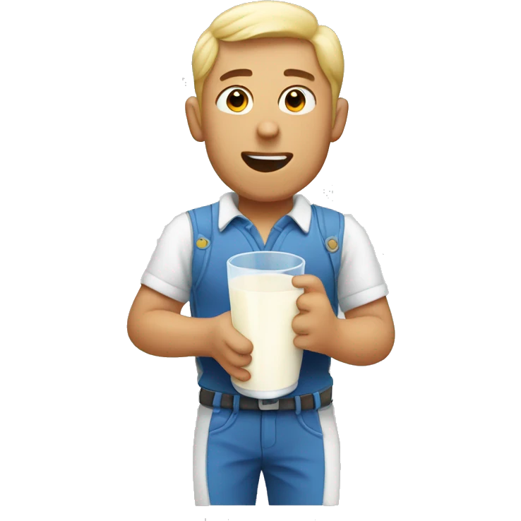 A man drink milk emoji