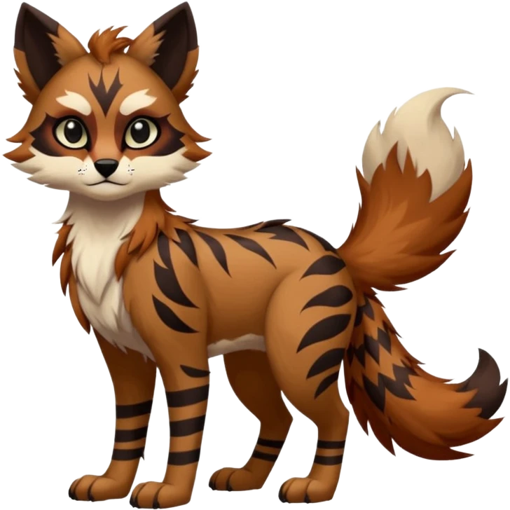 edgy badass cool Falvie-Fionbri-creature-fursona, full body, with random markings emoji