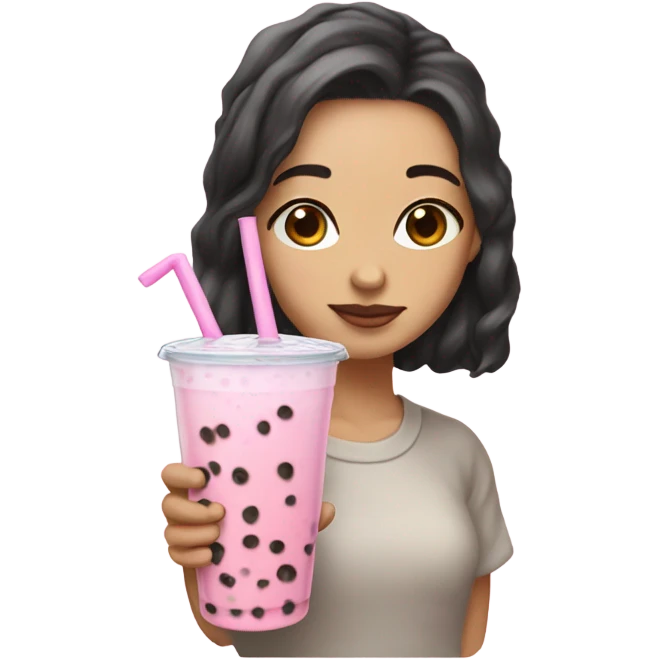 Light Pink boba tea realistic  emoji