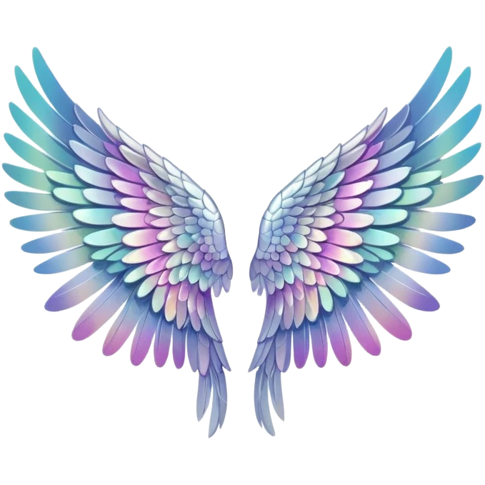 iridescent angel wings emoji