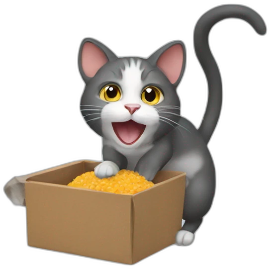 Cat Catching a rat emoji