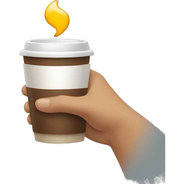 Hand holding a cup of coffee emoji