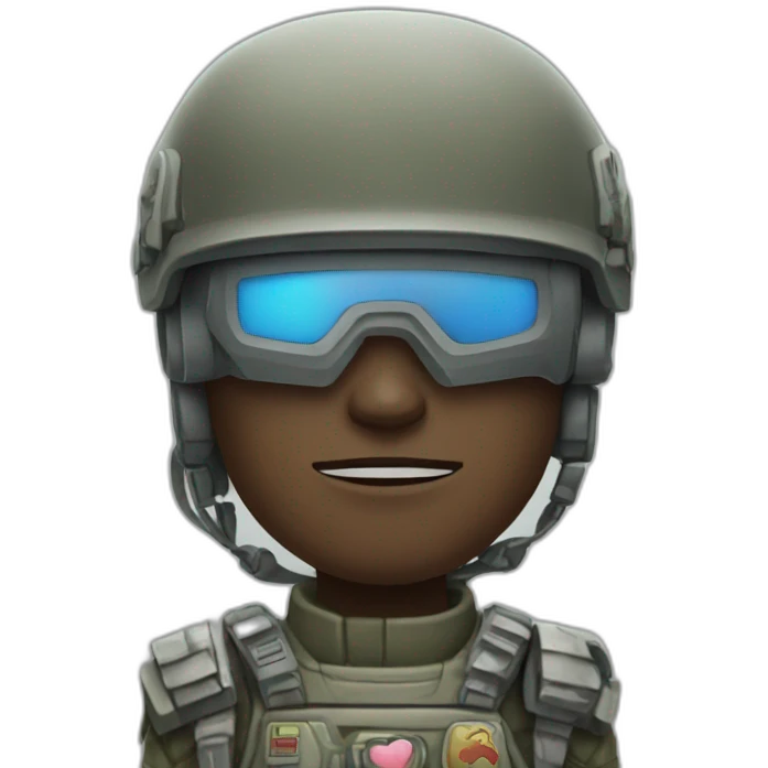 A cyborg soldier who want peace and love emoji