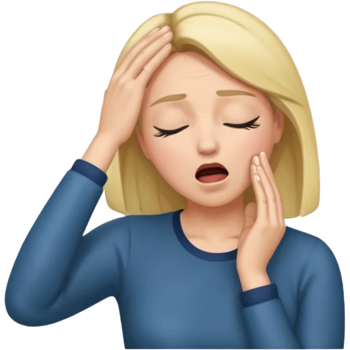 Actress dramatic faint backwards with hand on forehead, mouth open, eyes closed emoji