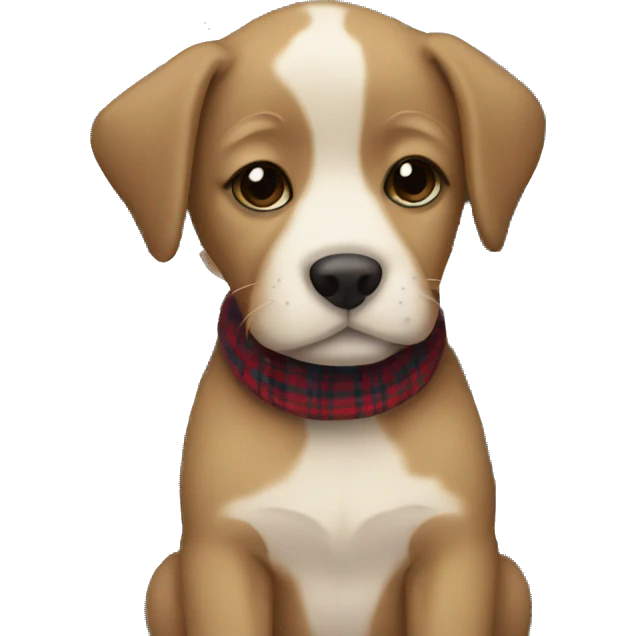 Puppy in plaid emoji