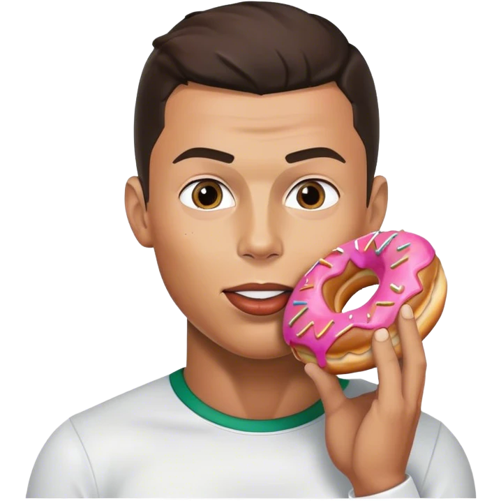 Cristiano ronaldo  eating donet emoji