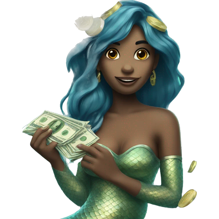 mermaid holding money emoji