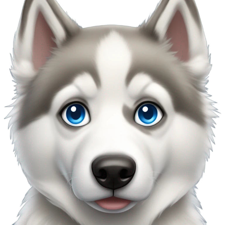 husky and alaskan eskimo mixed dog with blue eyes emoji