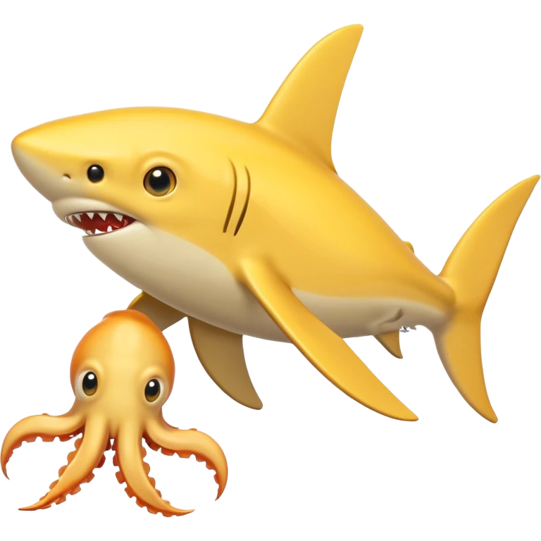 A yellow shark named arkey holding a squid emoji