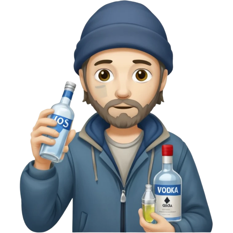бомж с бутылкой водки emoji