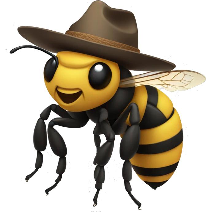 Bee insect with cowboy hat emoji
