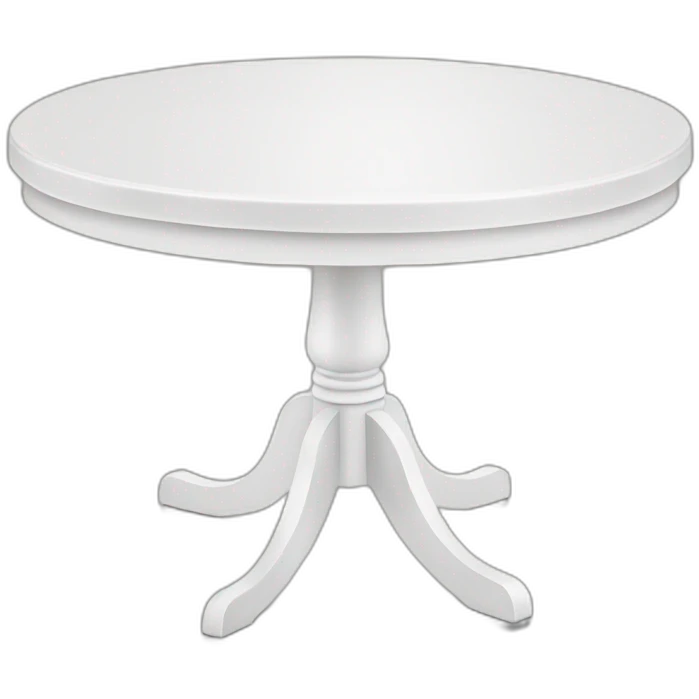 a white circle table emoji