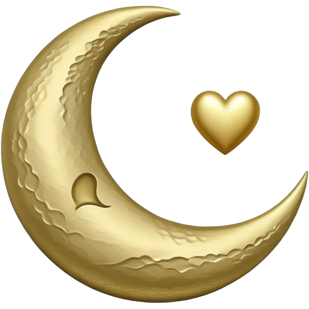 khaki crescent moon with a small heart emoji